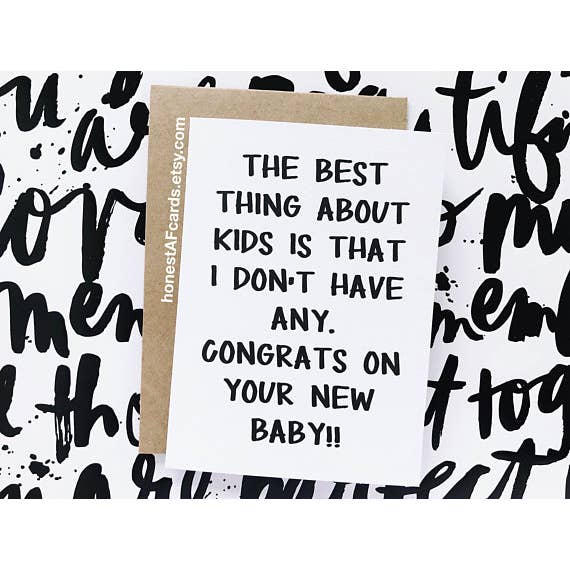 The Best Thing About Kids Card for wholesale by Honest AF Cards