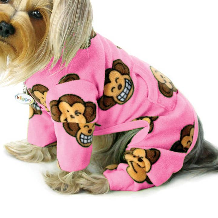 Fjollet Abe Fleece Turtleneck Pyjamas - Pink for engroshandel hos Klippo Pet