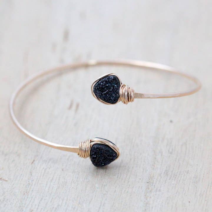 Druzy Wrap Bracelet - Eclipse for wholesale by Saressa Designs