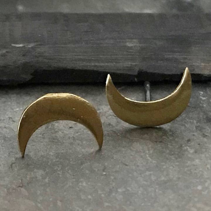 Crescent Studs for wholesale by Tiny Anvil