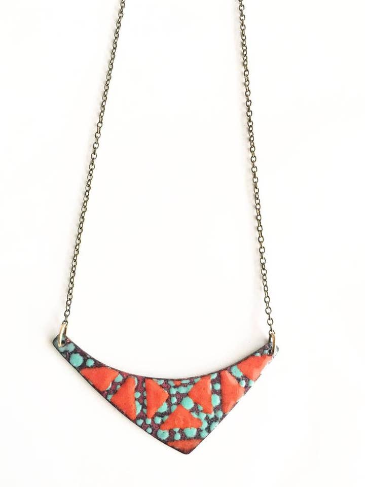 Collier en émail géométrique pour la vente par Courtney Fischer Jewelry