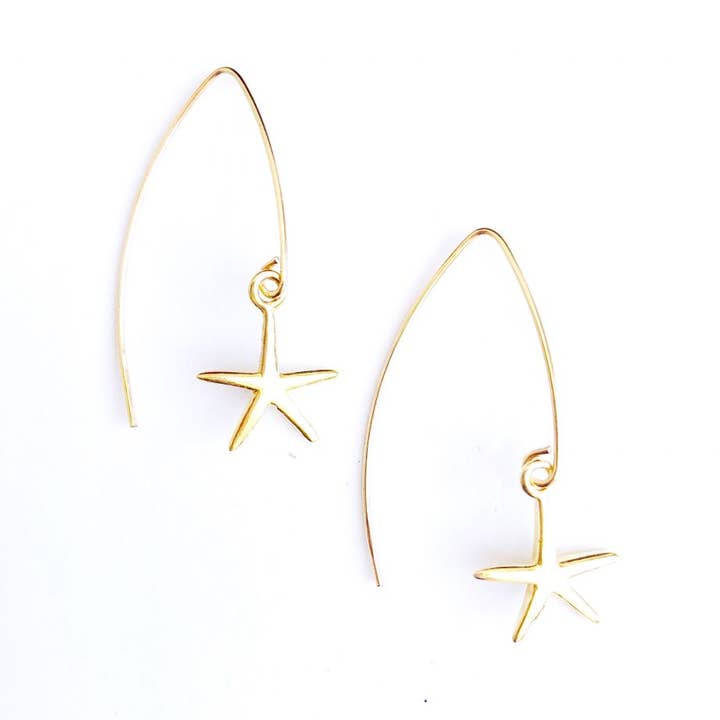 Sterling zilver - Starfish Oorbellen voor wholesale door Alicia Marilyn Designs