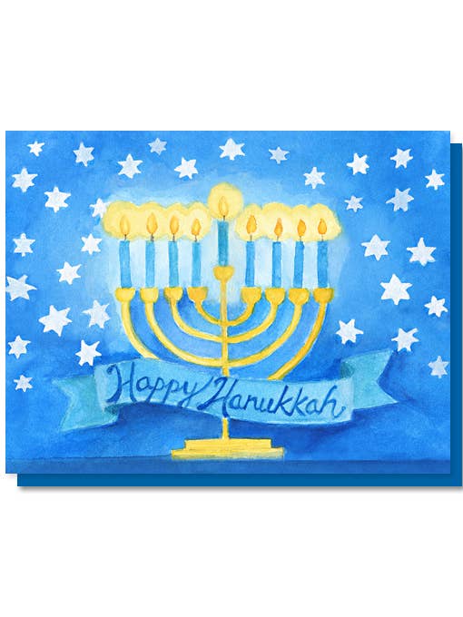 Menorah Hanukkah Card for wholesale by The Lavender Whim