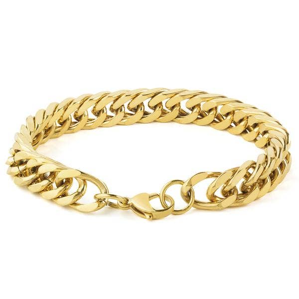 West Coast Jewelry - Vente Bracelets maillon et chaîne - Bracelet gourmette en acier inoxydable poli (10 mm)3