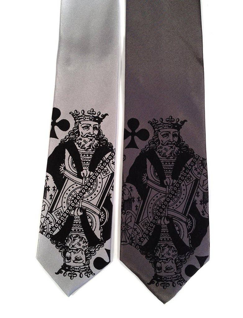 Cyberoptix Tie Lab - Wholesale Necktie - Men's - Playing Card Necktie. "Poker Face" King Tie.0