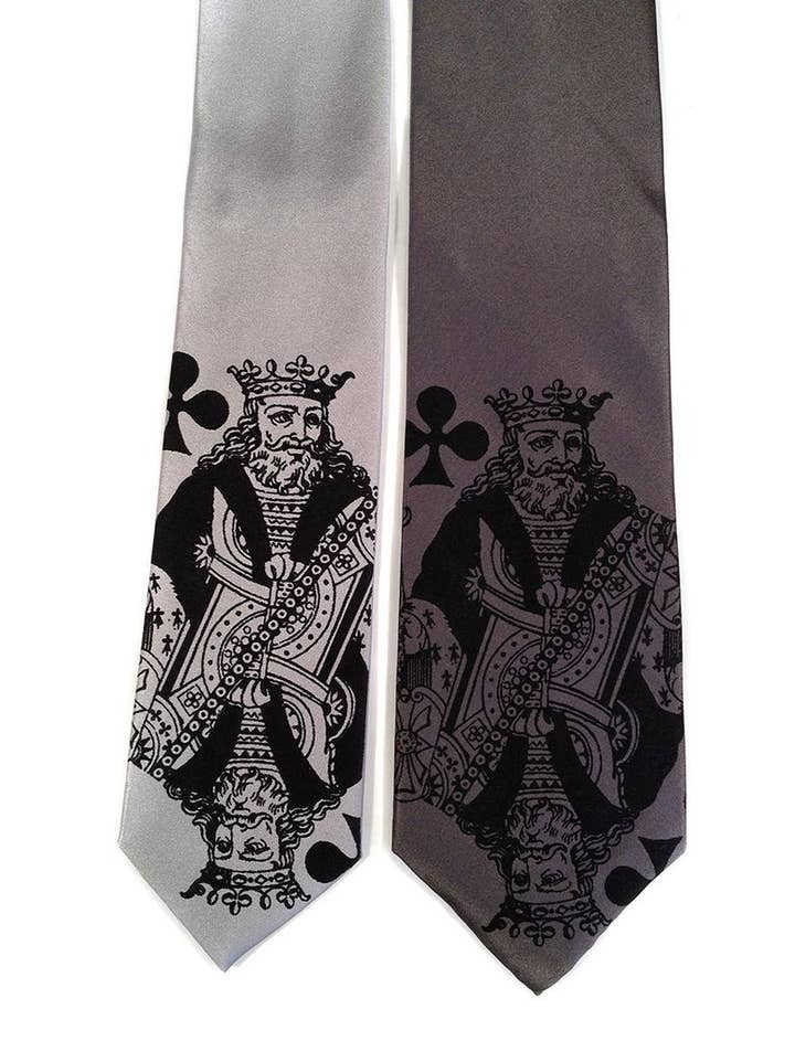 Playing Card Necktie. "Poker Face" King Tie. for wholesale by Cyberoptix Tie Lab