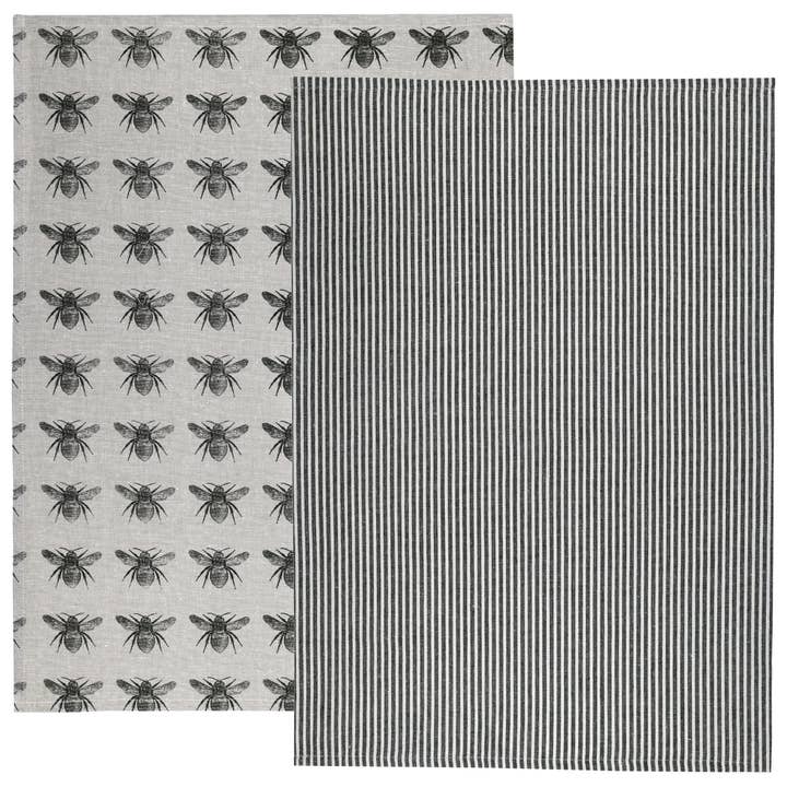 Raine & Humble - Wholesale Tea Towel - Olive Green Honey Bee Tea Towel Pack