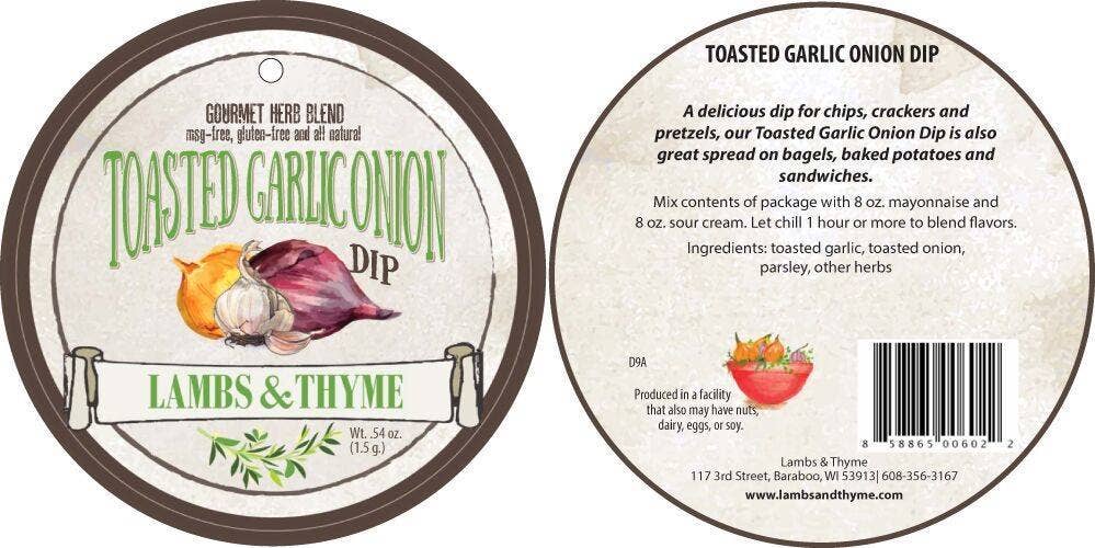 Lambs & Thyme - Wholesale Dip - Toasted Garlic and Onion Dip - Dozen1
