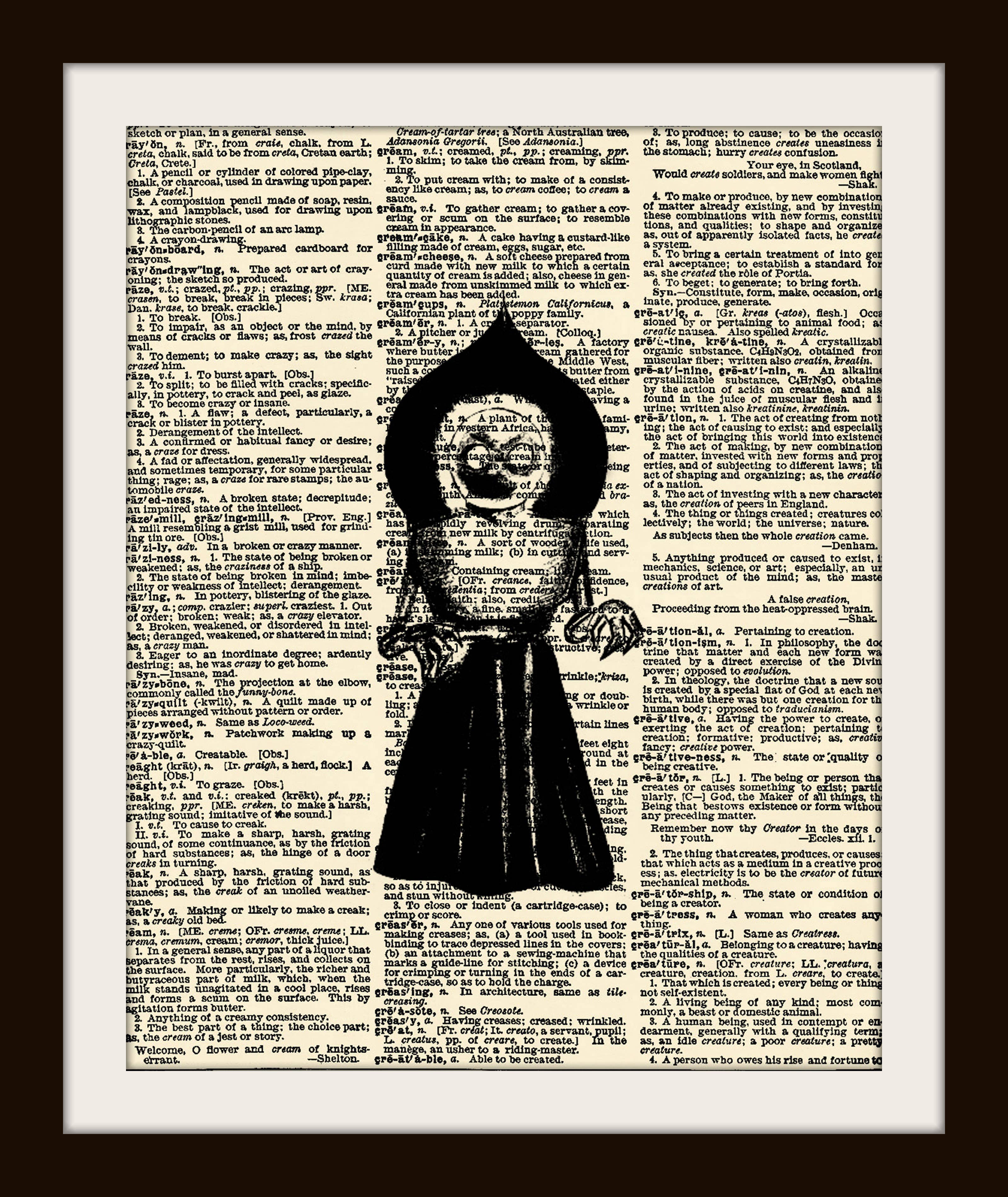 Unique Art Pendants - Wholesale Art Print - West Virginia Flat Woods Monster dictionary art print0