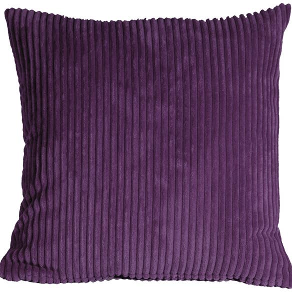22" x 22" Wide Wale Corduroy Purple Throw Pillow for wholesale by Pillow Decor