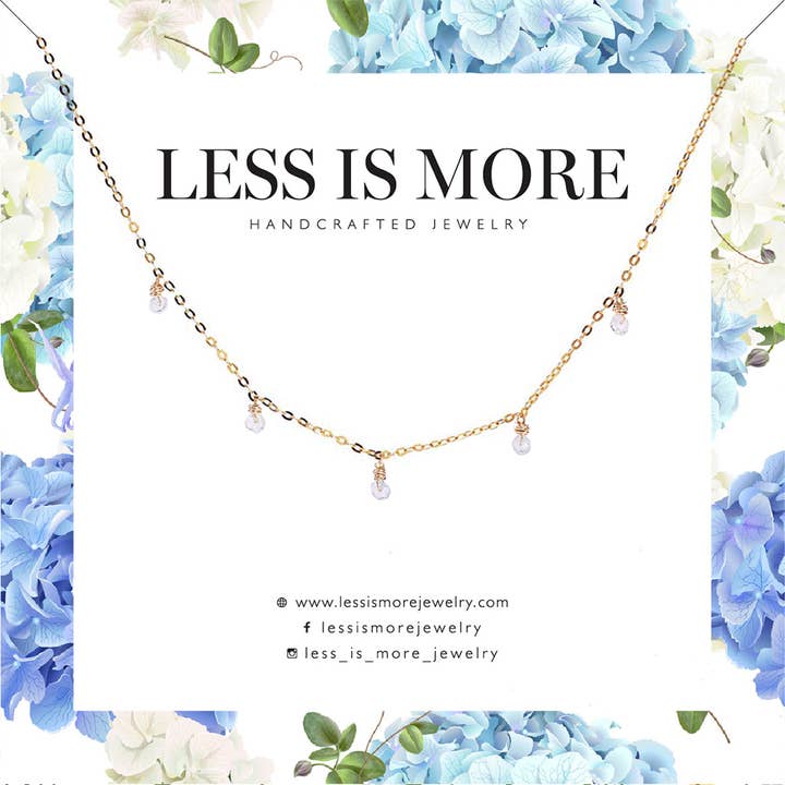 Aquamarine Confetti Bracelet (Gold or Silver) for wholesale by Less is More