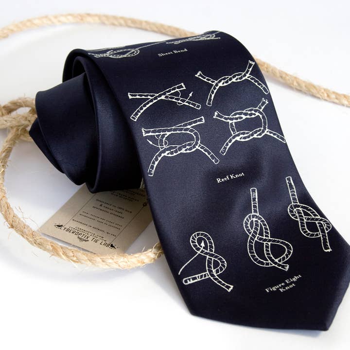 Cyberoptix Tie Lab - Wholesale Necktie - Men's - Knot Tying Diagram Necktie. "KNOTical" Tie