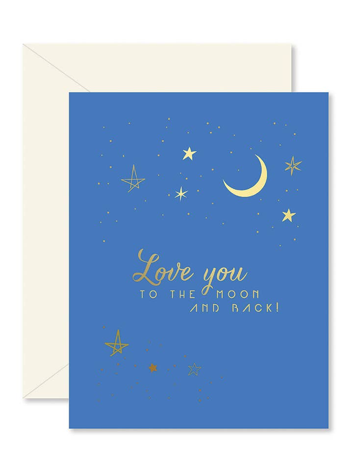 To The Moon and Back Love wenskaart voor wholesale door Ginger P. Designs