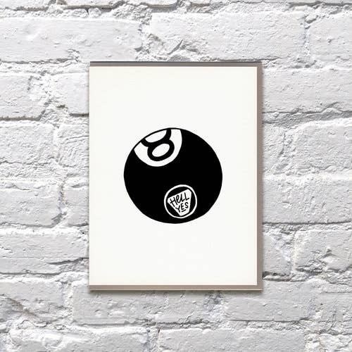 Bench Pressed - Wholesale Everyday Greeting Card - Hell Yes 8 Ball Card