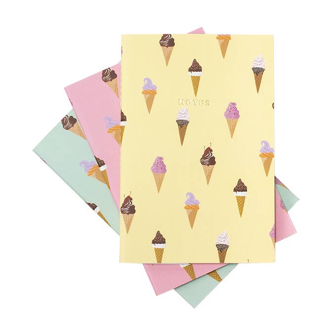 Mini Ice Cream Pattern Notebook for wholesale by Hadron Epoch Design Studio
