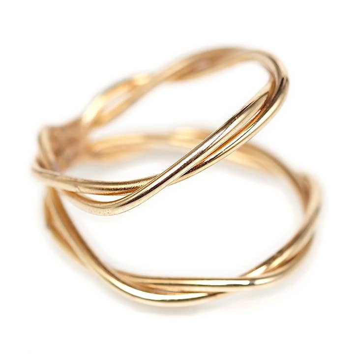 Alicia Marilyn Designs - Wholesale Band/Stacked Ring - Gold - Double Rope Ring0