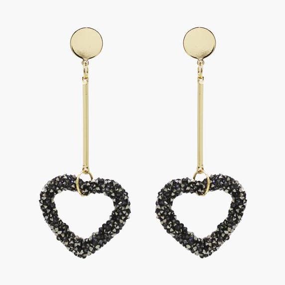 Crystal Hearts Drop Earrings for wholesale by Mia Accessories
