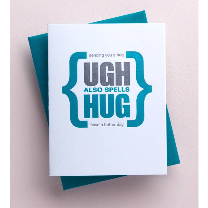 Richie Designs - Wholesale Get Well Card - Hugs Not Ughs - Greeting Card - Funny Get Well Soon Card