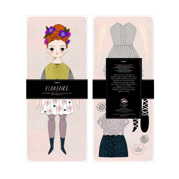 Of Unusual Kind - Wholesale DIY Craft Kit - Kids - FLORENCE PAPER DOLL KIT0