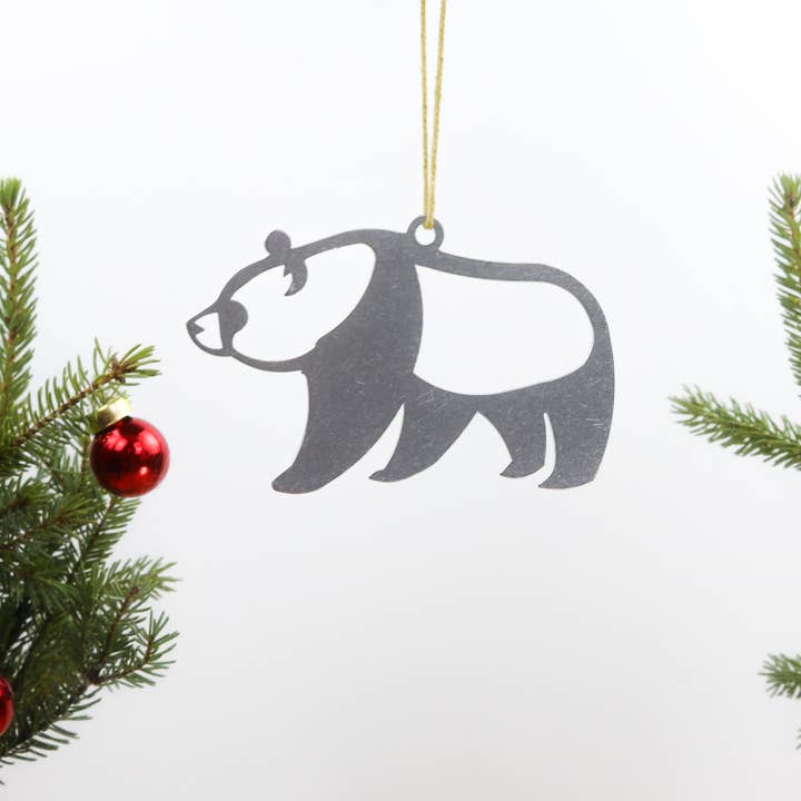 Iron Maid Art - Venta al por mayor Adornos - Oso Panda Animal Metal Regalo De Navidad Adornos