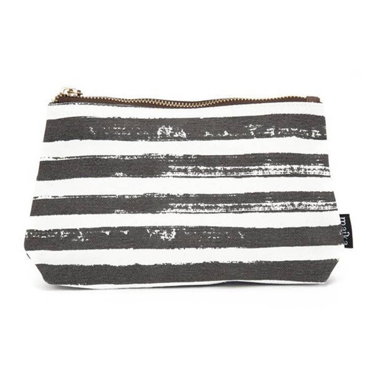 Pouch, Stripes Charcoal, Small for wholesale by MAIKA