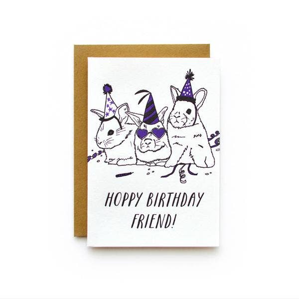 Hoppy Birthday Greeting Card for wholesale by Wild Ink Press