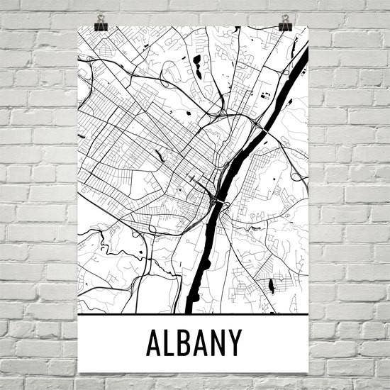 Albany NY Street Map Poster 8" x 10" for wholesale by Modern Map Art