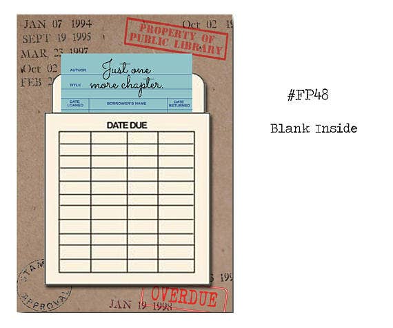 Fly Paper Products - Vente Assortiments de papeterie/cartes - Juste un chapitre de plus | « Cartes de bibliothèque » pliées1