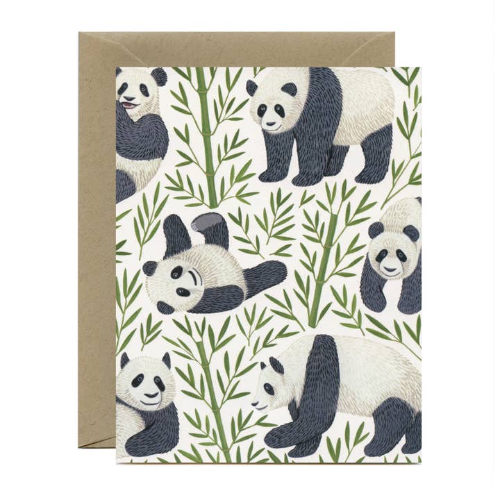 Panda Bears Any Occasion Card - Boxed Set of 8 for wholesale by Yeppie Paper