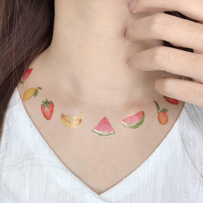 Frukt tillfälliga tatueringar Klistermärken för wholesale av PAPERSELF
