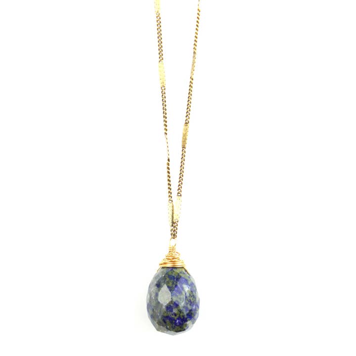 Bella Vita Jewelry - Venta al por mayor Collares con colgantes/abalorios - Collar en forma de gota con piedras naturales de Zara | Lapis