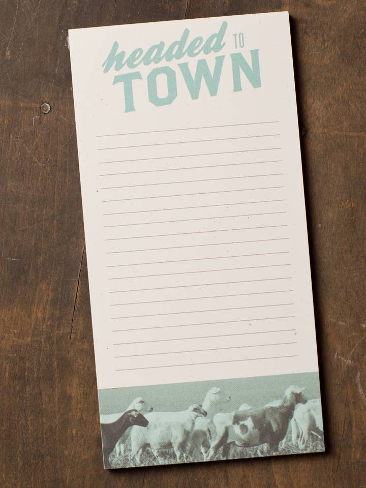 *SALE* Headed to Town Notepad for wholesale by SOUTHERN FRIED DESIGN BARN