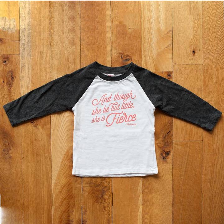 Sweetpea and Co. - Wholesale Screen Printed T-Shirt - Kids - She Is Fierce Kid Raglan Tee, Back to School T-Shirt0