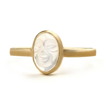 Antik snidade Moonstone Ring i 14K guld fylld för wholesale av Great Falls Jewelry
