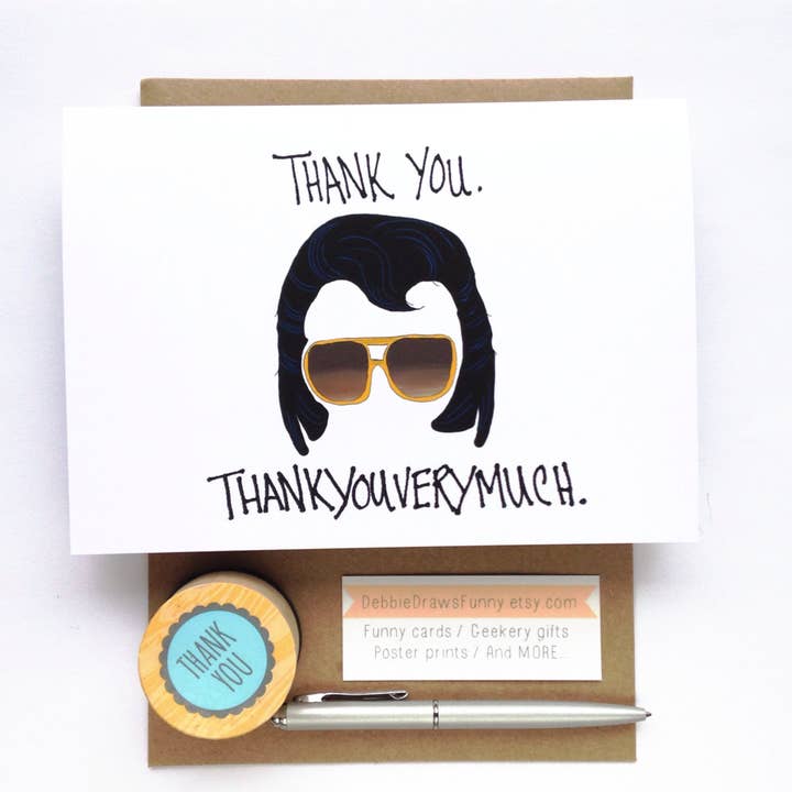 Debbie Draws Funny - Wholesale Thank You Card - Funny Thank You Card, Thank You Thank you very much1