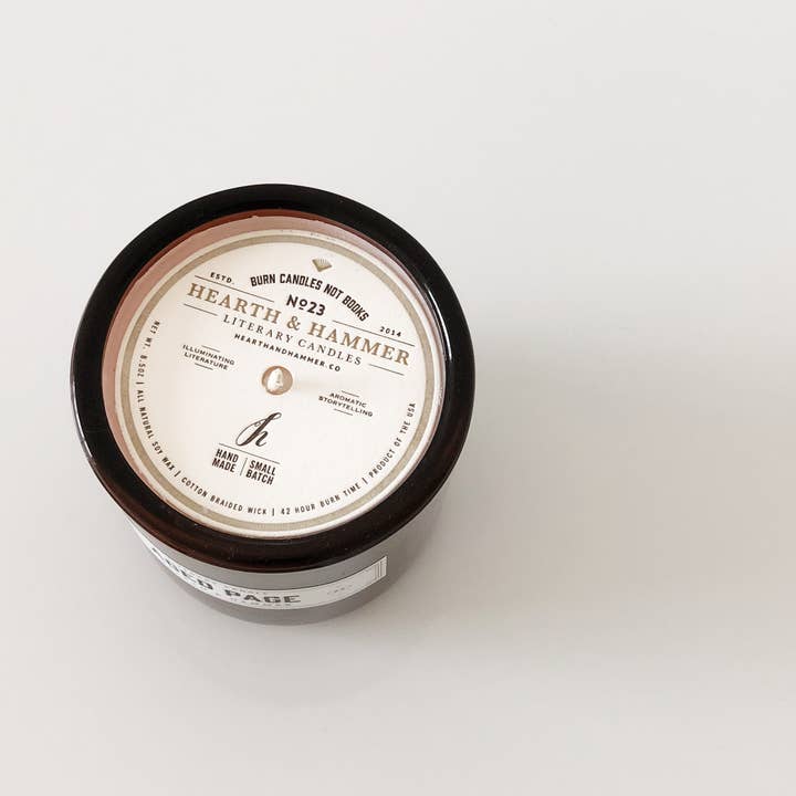 Hearth & Hammer - Wholesale Jar/Filled Candle - Aged Page Soy Book Candle 8.5oz4