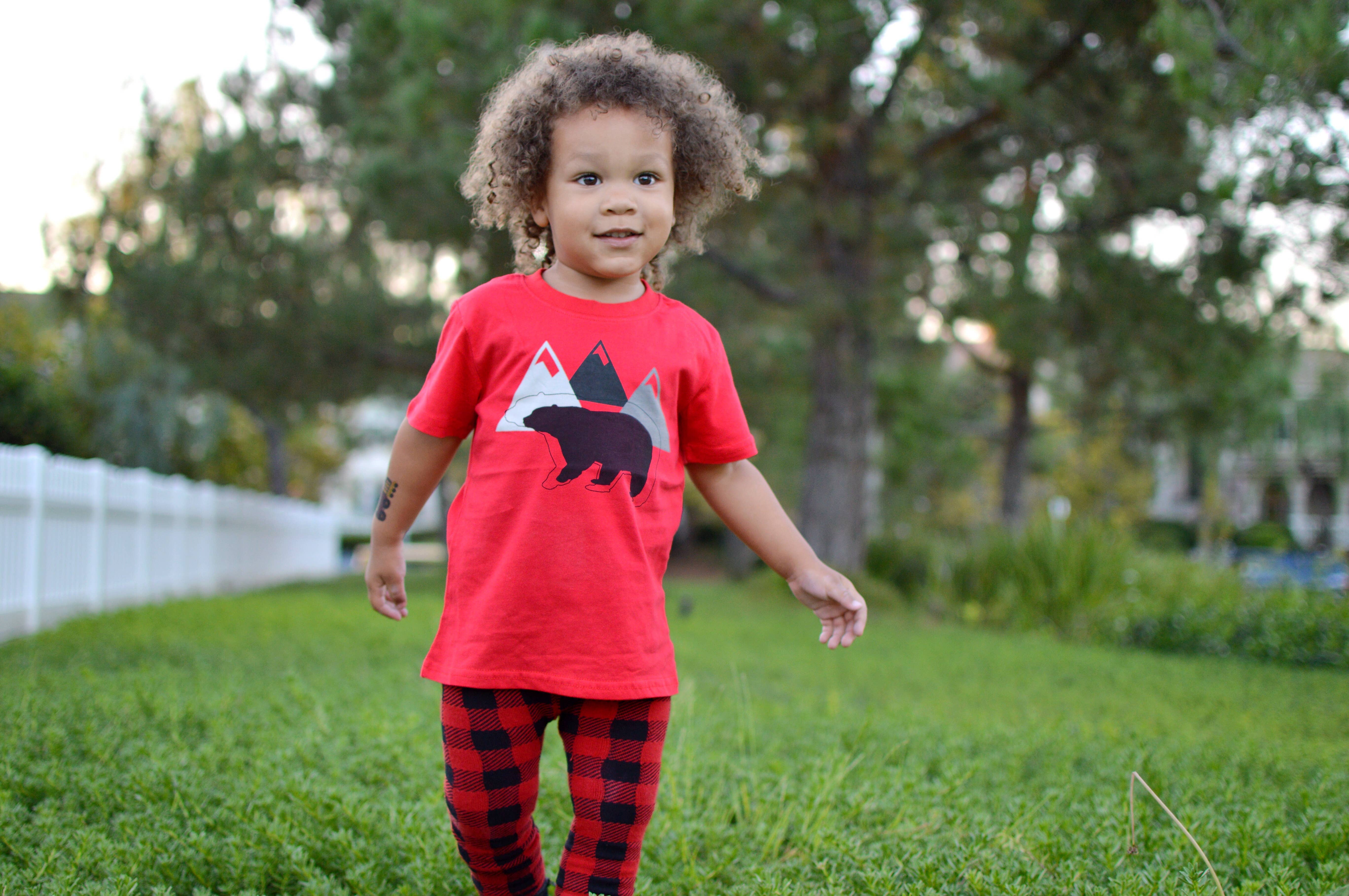 Doodle Pants – Engroshandel T-shirt - Børn – Black Bear Toddler og Kids Shirt