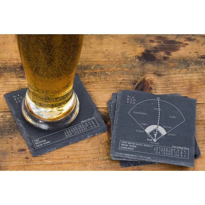 Playbook Products – wholesale Coasters – Greatest Yankees Vintage Plays: Slate Coasters (Set of 4)2