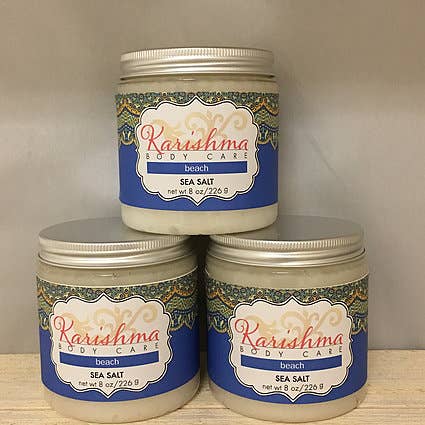 8oz Beach Sea Salt Scrub for wholesale by Karishma Body Care