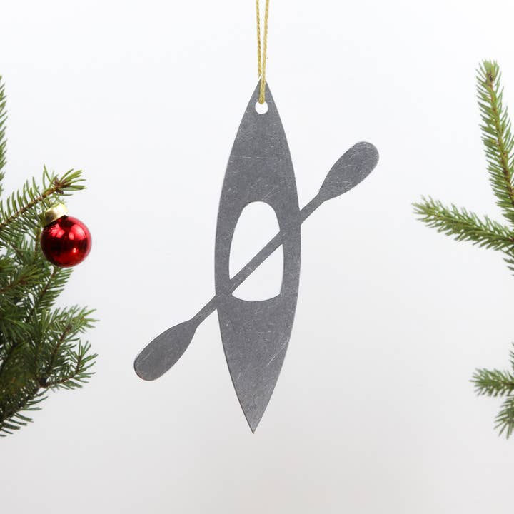 Kayak Boat Metal Holiday Gift Christmas Ornaments for wholesale by Iron Maid Art