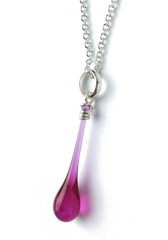 Sundrop Jewelry - Wholesale Pendant/Charm Necklace - Maressa Glass Teardrop Pendant Necklace16