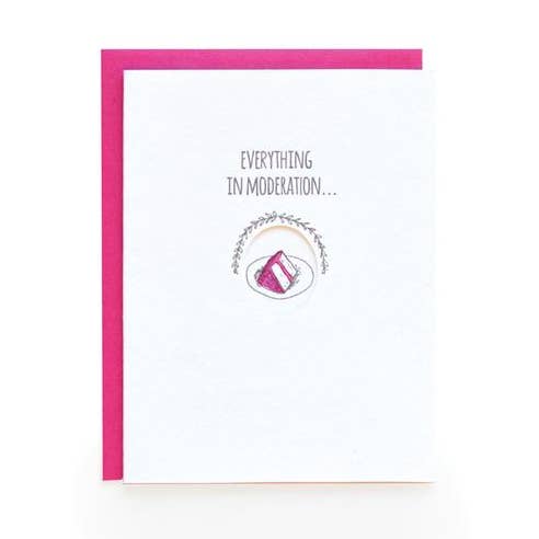 Alt i moderate mængder | Fødselsdag Lykønskningskort for engroshandel hos Wild Ink Press