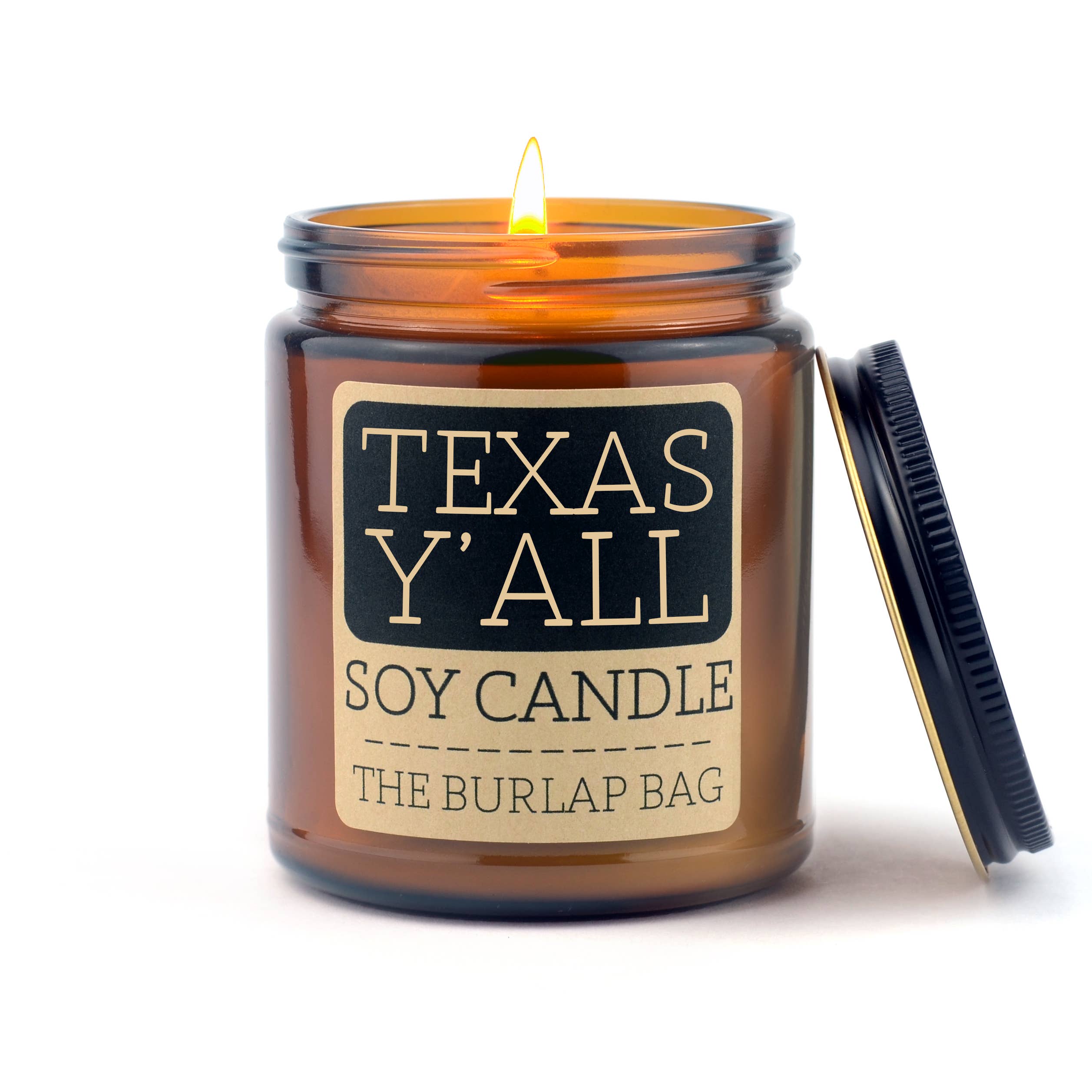 The Burlap Bag - Wholesale Jar/Filled Candle - Texas Y'all - Soy Candle 9oz4