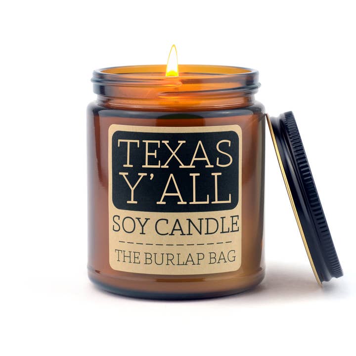 The Burlap Bag - Wholesale Jar/Filled Candle - Texas Y'all - Soy Candle 9oz4