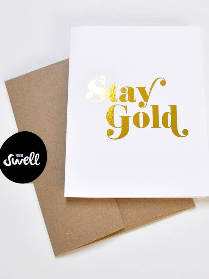 Stay Gold Card for wholesale by Swell Made Co.