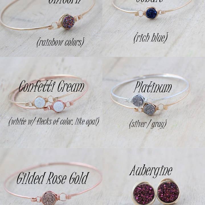 Saressa Designs - Wholesale Bangle Bracelet - Druzy Stacking Bracelets3
