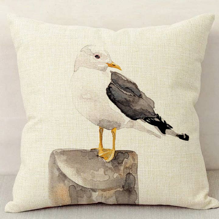 Watercolor Seagull Pillow Case for wholesale by Meadowbrook Lane