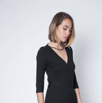 Rayon Jersey Wrap Dress with Stretch for wholesale by Adelyn SF