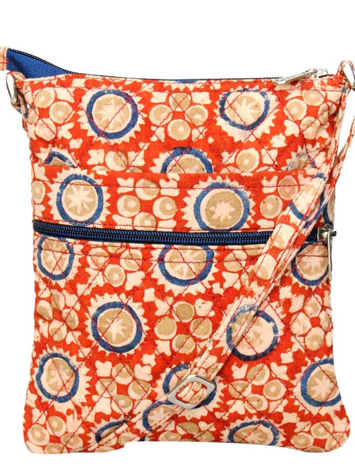 Borsa a tracolla «Walker» in iuta verde - cerchi arancioni (KK1109) per la vendita all'ingrosso da parte di White Lotus Fashions