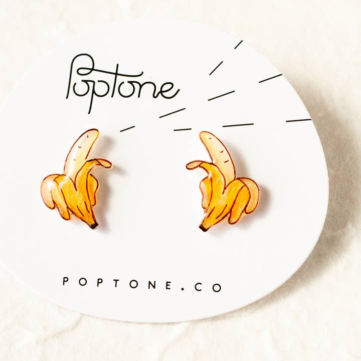 Banana Frugt øreringe for engroshandel hos Poptone Co.